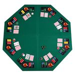 Protos India.Net Poker Table Green Poker Folding Table Top for 8 Players Octagon 122cm (48")