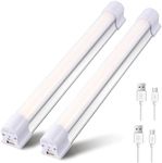 Letour 2 Packs Camping Lights, LED Tube Magnetic Work Light Bar 120W 1200Lumens 5 Dimmable Levels Camping Lantern USB Rechargeable Magnetic Lights Endurance for 80Hours (LT-LTK120 120Watts)