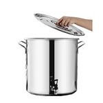 THEGA Stock Pot - Soup Pot With Lid, Stockpot With Lid Stainless Steel Soup Stockpot Composite Bottom 5-90L Wine Bucket, Thicken Milk Can With Tap (Size : 25 * 40cm(17L))