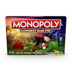 Monopoly Longest Game Ever, Classic Monopoly Gameplay with Extended Play; Monopoly Board Game for Ages 8 and Up