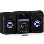 Magnavox 3-Piece CD Shelf System with Bluetooth, FM Radio, Remote Control, Colored Speaker Lights, LED Display, AUX Port - Black