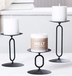 Candle Holders Black Metal Base Can