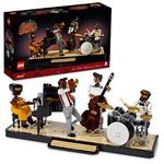 LEGO Ideas Jazz Quartet, Building Set for Adults Featuring Buildable Stage with 4 Band Musician Figures, Includes Piano, Double Bass, Trumpet, and Drum Kit Instruments, Great for Home Display, 21334