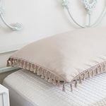 Taupe Body Pillow Cover Boho Chic Bedding Pillowcase with Pocket Closure, Ultra Soft Breathable Washed Microfiber Tan Bohemian Decorative Body Pillowcase(Body, Taupe)