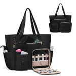 Fasrom XXL Teacher Bag for Work Women with 15.6 inches Laptop Compartment, Extra Large Teacher Utility Tote Bags to Hold Teacher Supplies and More, Black (Patent Design)