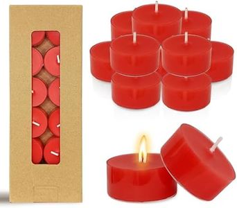 Strawberry Scented Tealight Candles Red Aroma Tea Lights Candles Clear Cup 24 Pack Romantic Candle, 6 Hour Burn Time Pleasant Fragrance Candles for Party Decor Spa Shabbat