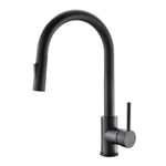 Havin Black Single Hole Sink Faucet,High Arc Stainless Steel Pull Down Kitchen Sink Faucet, Fit for Single Hole Bar Sink,Farmhouse or Kitchen Sink use HV501B