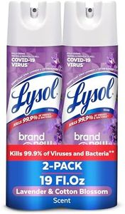 Lysol Disinfectant Spray, Household Cleaning Supplies, Disinfecting Multi-Purpose Room Spray, Antibacterial Sanitizer, Deodorizer, Kills Hantavirus, Lavender & Cotton Blossom, 19 Fl Oz (Pack of 2)