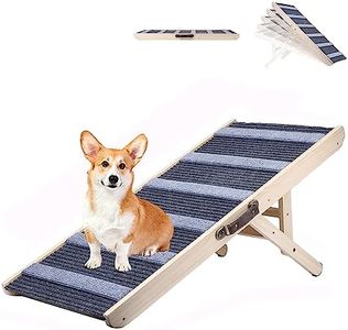 Dog Ramp, Folding Portable Pet Ramp for Dogs and Cats, 43.3" Long High Traction Dog Ramps for Car Bed Couch, 5 Adjustable Height from 15.35” to 23.23”, Rated for 132 lbs