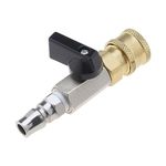 OTOTEC Compressed Air Quick Change Coupling Pneumatic Ball Valve Dosing Valve Shut-Off Valve 1/4 Inch with Plug Nipple 1/4 European Style Quick Connector