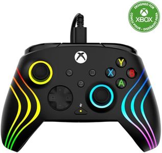 Turtle Beach Afterglow Wave Controller Black Wired RGB Gaming Controller – Licensed for Xbox Series X or S, Xbox One and Windows – Mappable Buttons, Hall-Effect Hair Triggers, Audio Controls