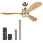 VONLUCE Ceiling Fan with Light Remote Control, 36"/ 42"/52" Modern Ceiling Fans with Timer 6 Speeds Quiet Reversible Motor, 91/107/132 cm Indoor Outdoor Ceiling Fan for Living Room Kitchen Patio