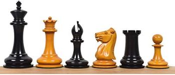 1849-50 Leuchars Cook Staunton Chess Pieces Only Set - Natural Ebony Wood - 4.5"