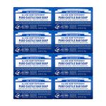 Dr. Bronner’s - Pure-Castile Bar Soap (Peppermint, 140g, 8-Pack) - Made with Organic Oils, For Face, Body and Hair, Gentle and Moisturizing, Biodegradable, Vegan, Cruelty-free, Non-GMO