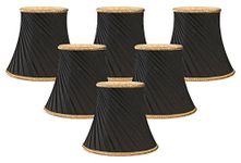 Royal Designs, Inc. Decorative Trim Twisted Bell Chandelier Shade CS-507BLK-6, Black, 3 x 5 x 4.5, Pack of 6