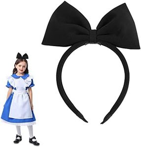 Ivyu Black Bow Headband - Stylish Hair Accessory with Big Bow for Halloween, Women, Adults, Girls - Powerpuff Girls, Alice in Wonderland, Cindy Lou Who Inspired