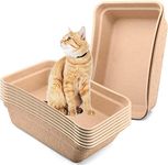 8 Pieces Disposable Litter Boxes for Cats Paper Cat Litter Tray Portable 2 in 1 Kitten Litter Box for Cat, Hamster, Guinea Pig, Mice, Small Animals, 16.7 x 12.8 x 4.1 inch