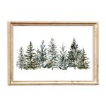 JarThenaAMCS Christmas Canvas Wall Art Prints Watercolor Snowy Pine Trees Art Poster Winter Xmas Forest Wall Decor for Gallery Living Room Bedroom (UNFRAMED 16 x 24in)