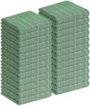 Homaxy 100% Cotton Terry Kitchen Towels(Grass Green, 13 x 28 inches), Checkered Designed, Soft and Super Absorbent Dish Towels, 24 Pack