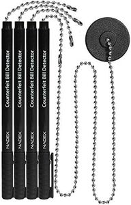 Nadex Secure Counterfeit Pen Attaches to Counter, (Gold for Real - Black for Fake), Detect Counterfeit Bills - 4 Pen, 1 Base