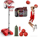 Eaglestone Kid Basketball Hoop Toddlers with LED Lights & Scoreboard, Basketball Hoop Adjustable Height 2.9ft-6ft, Mini Hoop Outdoor with 3 Balls,Basketball Toy Gifts for 3-12 Year Old Boys Girls