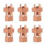 6PCS Split Bolt Connector Copper Grounding Clamps for Completing Ground Bonding to Bare Wires TJ-16