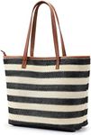 KALIDI Straw Tote Beach Bag Striped