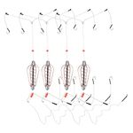 4Pcs Fishing Bait Cage,Spring Basket Lure Feeder Spring Cage Holder with Hook Tackle Accessory Fishing Tools and Accessories