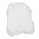 Natural Goose Feather Trim - Feather Fringe Trim 2 Yards for DIY Dress Crafts Costumes Decoration (White)