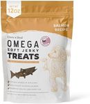 Chew + Heal Labs Omega Salmon Jerky Dog Treats - 12 oz of Soft Salmon Jerky for Skin and Coat - Made with Wild Alaskan Salmon, Flaxseed, Oat Flour, and More - Made in The USA