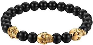 Cupimatch Skull Beads Bracelet Mens