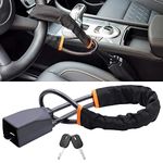 ASENDIWAY Steering Wheel Lock Seat Belt Lock Anti Theft Device Car Lock Car Anti Theft Prevention Security with 2 Keys Universal Fit Most Cars Vehicle Truck SUV Van (Black)