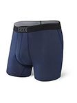 SAXX Men's Underwear -QUEST Quick Dry Mesh Boxer Briefs Fly with Built-In Pouch Support –Midnight Blue II, Large