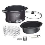 Weston 2-in-1 Indoor Smoker & Slow Cooker, 6 Quart Capacity, Black, 03-2500-W