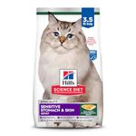 Hill's Science Diet Adult Sensitive Stomach & Skin Pollock Meal & Barley Recipe Dry Cat Food, 3.5 lb. Bag