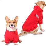 Furryilla 4th of July Dog Hoodie Dog Clothes for Large Medium Dogs with American Flag Pet Sweatshirt Sweater Coat with Leash Hole and Pockets for Boys and Girls Dogs-Red-5XL