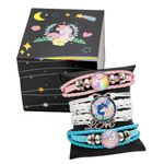 Marvs Store Unicorn Gifts for Girls - 3 Pcs Unicorn Bracelets Set/Adjustable wristbands for Girls, Teens & Women w/Jewelry Gift Box for Birthday, Valentines or Graduation! eBook included, 7 inch,