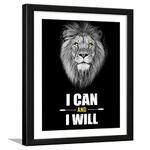 Chaka Chaundh - Motivational Quotes Frames - Framed Posters with Frame Quotes Wall Frames for OFFICE & STUDENT-Photos with Quotes-(13.6 X 10.6 inches) (I can & I will - Lion - Black), Acrylic