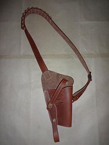 US M3 Victory Revolver Shoulder Holster Brown Leather with Shell Loops - Reproduction