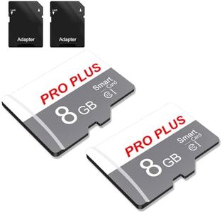 Lot de 2 Cartes SD 8 Go avec Adaptateur SD, Carte Mémoire Haute Vitesse, UHS-I, A1, C10, Carte TF pour téléphone Portable (TF183 8 Go)