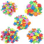 710 Pieces Geometry Foam Stickers,Assorted Colors Self-Adhesive Stickers for Crafts Arts Making Children's DIY Scrapbooking Card(Circle, Square, Triangle,Pentagram,Letters, Numbers, Flowers)