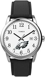 Timex Tribute Men's NFL Easy Reader 38mm Watch – Philadelphia Eagles with Black Leather Strap