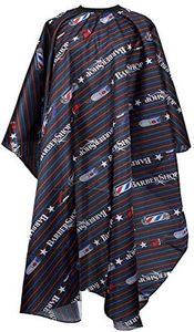 Flagsky Professional Barber Cape,Polyester Hair Cutting Salon Cape,Water And Stain Resistant Apron,Cutting Hair Beard Hairdressing Cape Anti-Static Haircut,Red Black & Blue,57×61 inch