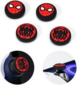 DLseego Thumb Grips Caps for PlayStation Portal Remote Player, Full Protection Anti-Slip & Anti-Scratch Anti-Fingerprint Protective Cartoon Button Cap Cover 4 Thumb Stick Caps - Red