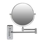 Ovente Wall Mounted Vanity Makeup Mirror 7 Inch with 10X Magnification and 360 Degree Swivel Design, Double-Sided with Zero Distortion and Extendable Arm, Polished Chrome (MNLFW70CH1X10X)