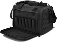 Coolton pistol range bag handgun duty bag tactical military backpack gun case molle shooting duffle bag hand bag ammo bag magazine pouch airsoft gear accessories hunting bags IPSC IDPA shooting competition (Black)