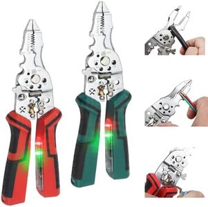 16 in 1 Folding Wire Stripper Pliers for Cutting and Pulling Wires, Multifunctional Cable Scissors, Voltage Tester Pliers, Detectable 12-250V for Professional and Home Use (Set)