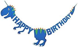 Dinosaur Happy Birthday Banner - Pre-Assembled Birthday Party Banner - Party Supplies Decorations