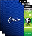 Elixir 19052 Optiweb Electric Guitar Strings Light 10-46 (3 Pack Bundle)