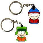 South Coast Jewellery Kyle & Stan Small Metal Keyrings Keychain Bag Pencil Case Charm Pendent Zip Accessory